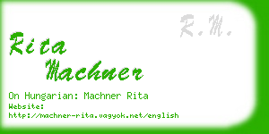 rita machner business card